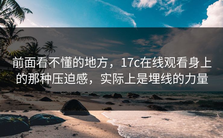 前面看不懂的地方，<strong>17C</strong>在线观看身上的那种压迫感，实际上是埋线的力量