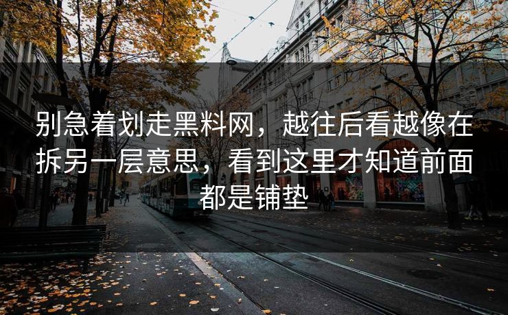 别急着划走黑料网，越往后看越像在拆另一层意思，看到这里才知道前面都是铺垫
